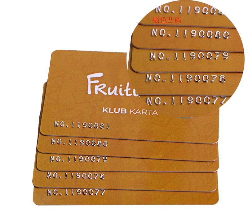 Plastic PVC Magnetic Stripe Key Cards With Embossed Number 
