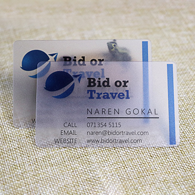 Frosted Plastic Clear Business Cards