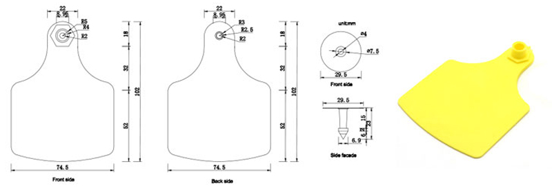 RFID Cow Tags Design 