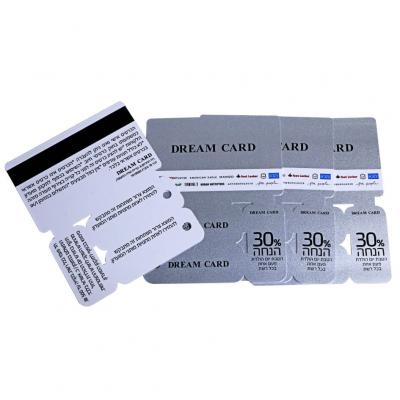 Silver Powder Printing 4 In 1 PVC Combo  Magnetic Card With Barcode