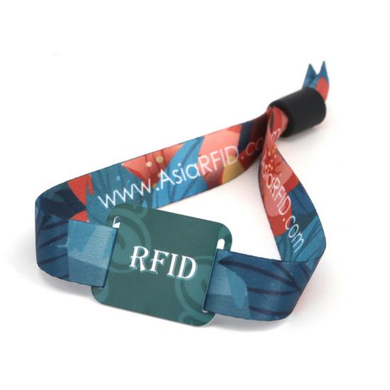 Custom Ntag213 RFID Woven Bracelet Wristband Identification For Events