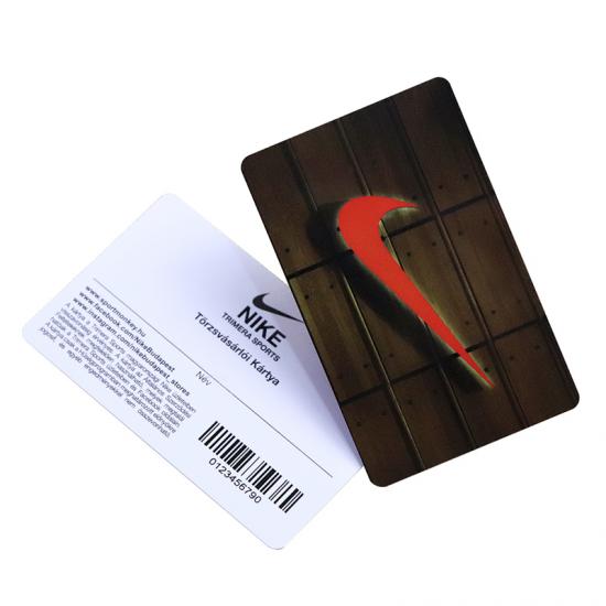 Custom Plastic Pvc Credit Card Size Nike Barcode Membership Cards Plastic Pvc Credit Card Size Nike Barcode Membership Cards Manufacturer