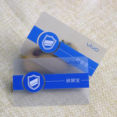 Matte Translucent Plastic PVC Material Vivo Warranty Card