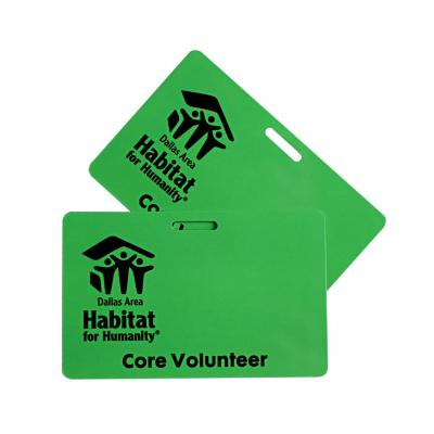 Full Printing Plastic Volunteer ID Cards With Hole