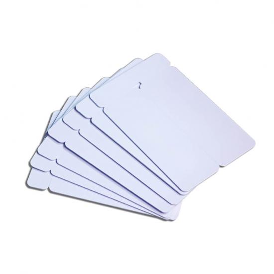 White 1.3MM Thickness 2 Up Key Tag Plastic Cards