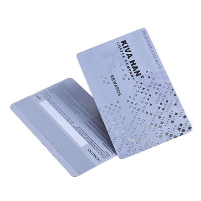Silver Background Plastic 2750Oe Hico Magnetic Card With Silver Foil